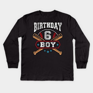 Kids 6 Years Old Boy 6Th Birthday Kids Long Sleeve T-Shirt